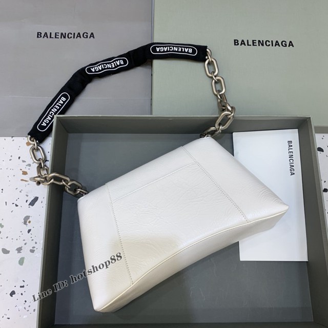 Balenciaga專櫃新品速遞Downtown鏈條單肩包 巴黎世家大號白色經典Hourglass包 fyj1355